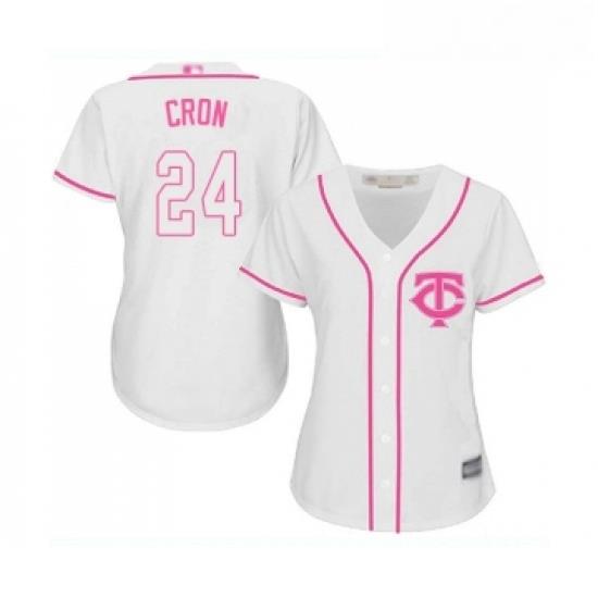 Womens Minnesota Twins 24 C J Cron Replica White Fashion Cool Base Baseball Jersey