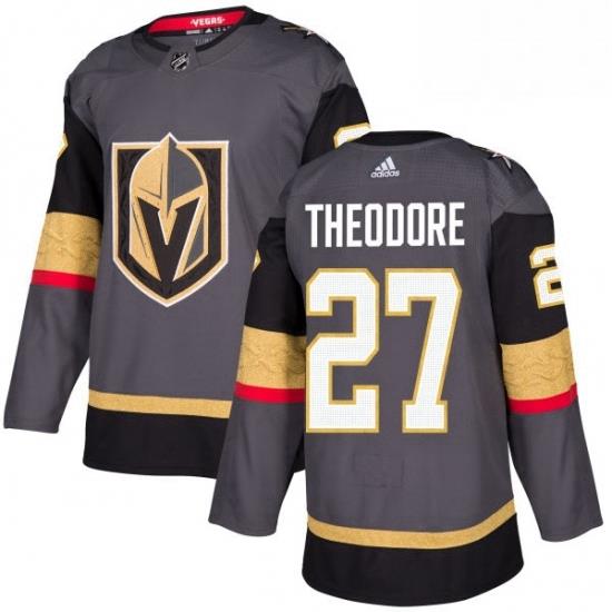 Mens Adidas Vegas Golden Knights 27 Shea Theodore Authentic Gray Home NHL Jersey
