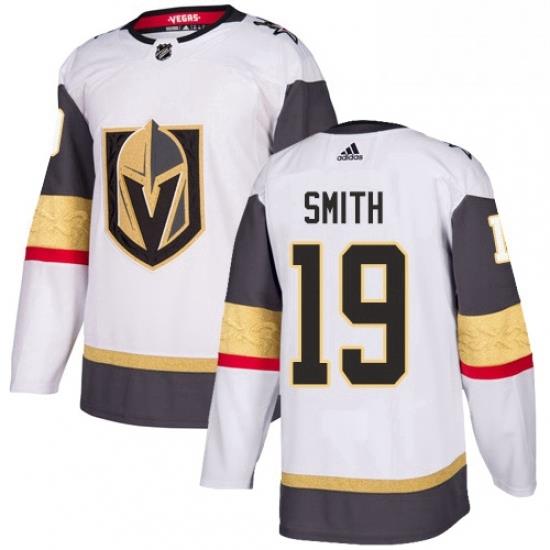 Mens Adidas Vegas Golden Knights 19 Reilly Smith Authentic White Away NHL Jersey
