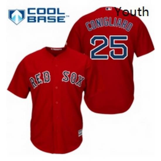 Youth Majestic Boston Red Sox 25 Tony Conigliaro Authentic Red Alternate Home Cool Base MLB Jersey
