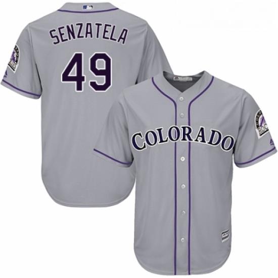 Youth Majestic Colorado Rockies 49 Antonio Senzatela Replica Grey Road Cool Base MLB Jersey