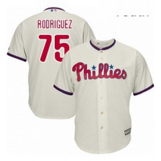 Youth Majestic Philadelphia Phillies 75 Francisco Rodriguez Authentic Cream Alternate Cool Base MLB Jersey