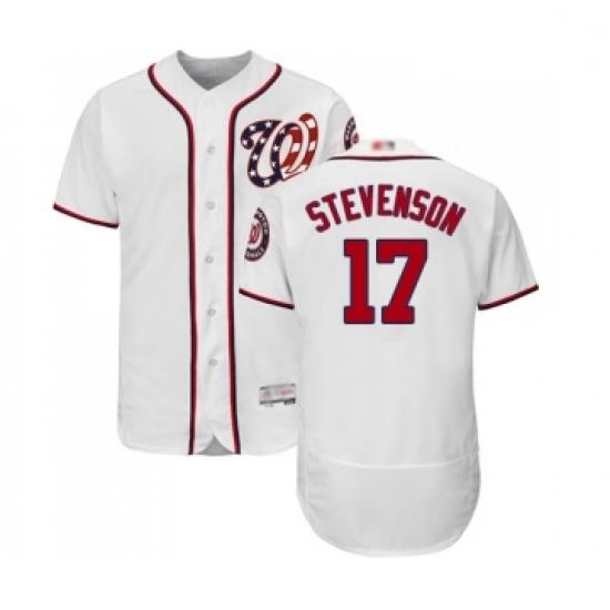 Mens Washington Nationals 17 Andrew Stevenson White Home Flex Base Authentic Collection Baseball Jersey