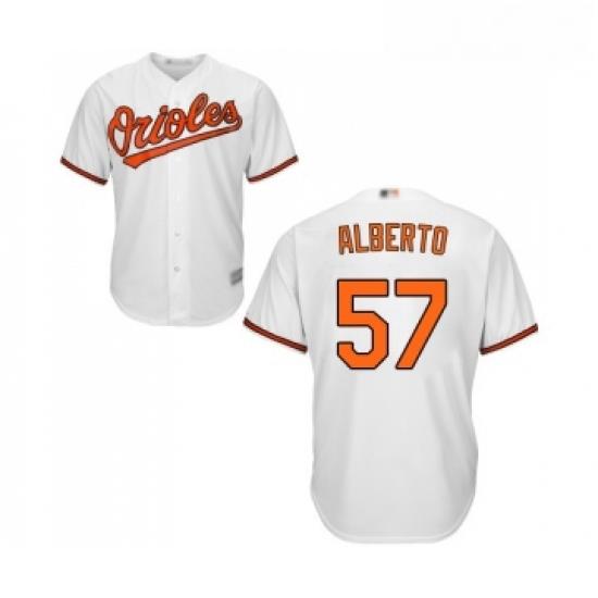 Youth Baltimore Orioles 57 Hanser Alberto Replica White Home Cool Base Baseball Jersey