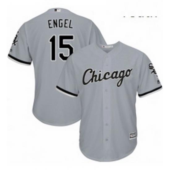 Youth Majestic Chicago White Sox 15 Adam Engel Authentic Grey Road Cool Base MLB Jersey