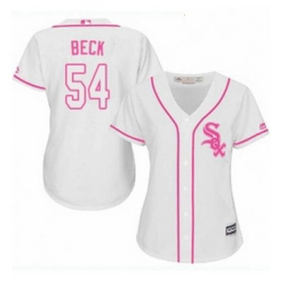 Womens Majestic Chicago White Sox 54 Chris Beck Authentic White Fashion Cool Base MLB Jersey