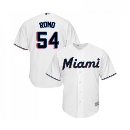 Youth Miami Marlins 54 Sergio Romo Replica White Home Cool Base Baseball Jersey