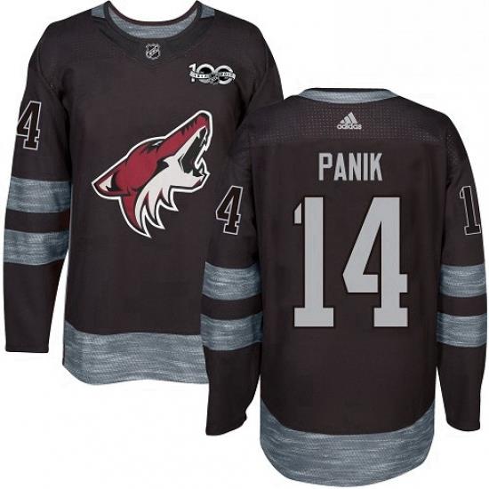 Mens Adidas Arizona Coyotes 14 Richard Panik Authentic Black 1917 2017 100th Anniversary NHL Jersey