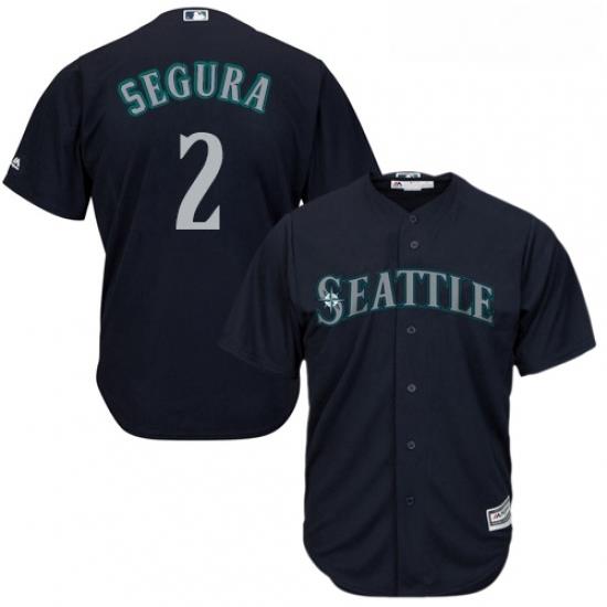 Youth Majestic Seattle Mariners 2 Jean Segura Replica Navy Blue Alternate 2 Cool Base MLB Jersey