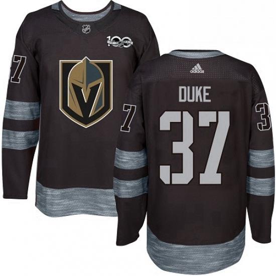 Mens Adidas Vegas Golden Knights 37 Reid Duke Authentic Black 1917 2017 100th Anniversary NHL Jersey