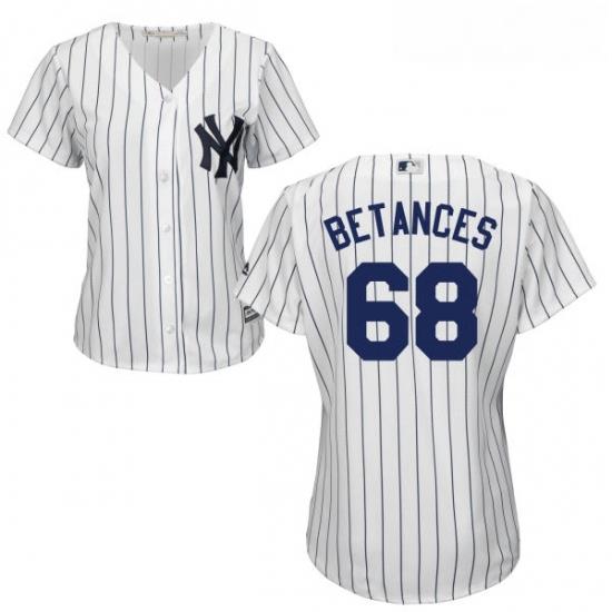 Womens Majestic New York Yankees 68 Dellin Betances Authentic White Home MLB Jersey