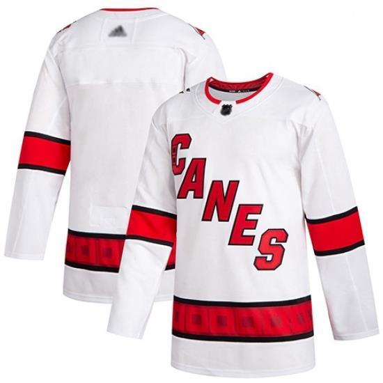 Hurricanes Blank White Road Authentic Stitched Hockey Jersey