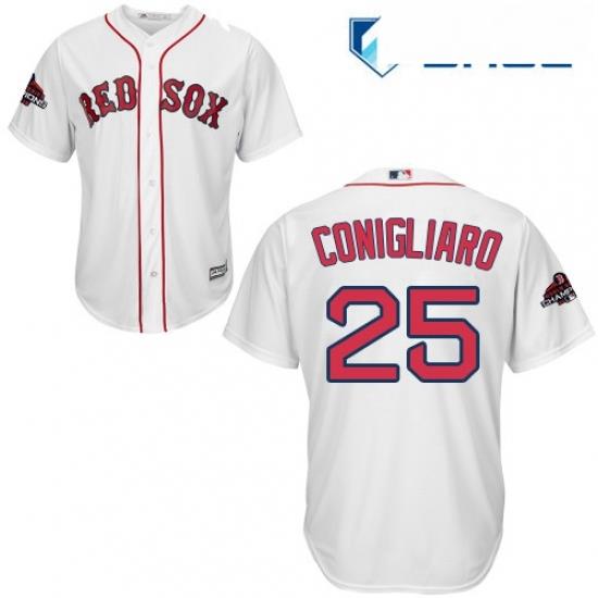 Youth Majestic Boston Red Sox 25 Tony Conigliaro Authentic White Home Cool Base 2018 World Series Champions MLB Jersey