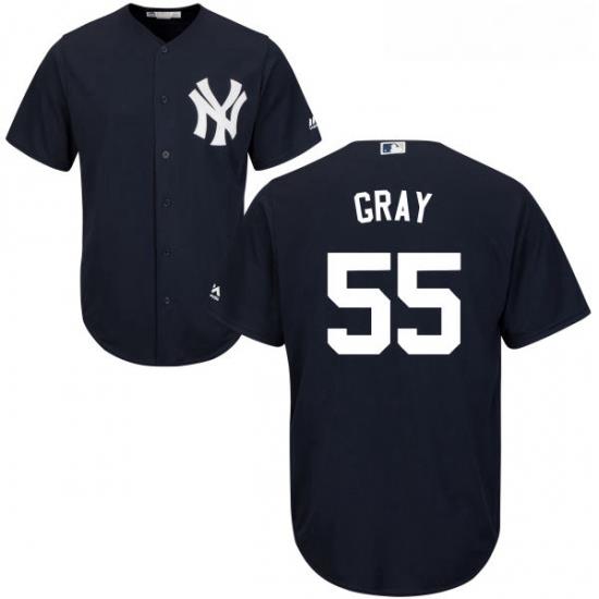Youth Majestic New York Yankees 55 Sonny Gray Authentic Navy Blue Alternate MLB Jersey