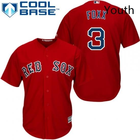 Youth Majestic Boston Red Sox 3 Jimmie Foxx Authentic Red Alternate Home Cool Base MLB Jersey