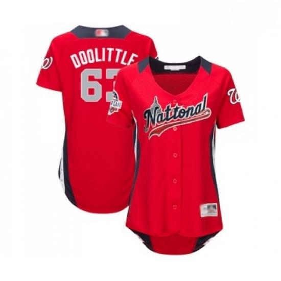 Womens Washington Nationals 63 Sean Doolittle Game Red National League 2018 Baseball All Star Baseball Jersey