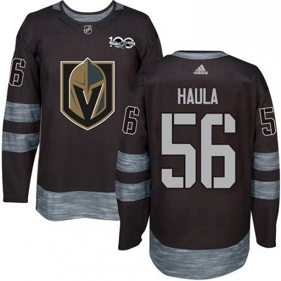 Mens Adidas Vegas Golden Knights 56 Erik Haula Authentic Black 1917 2017 100th Anniversary NHL Jersey