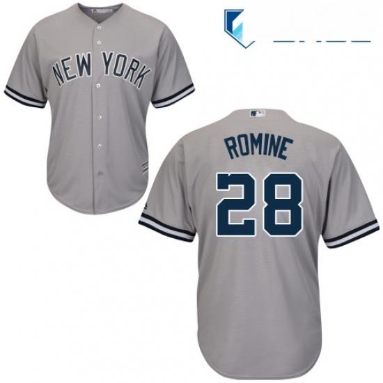 Youth Majestic New York Yankees 28 Austin Romine Authentic Grey Road MLB Jersey