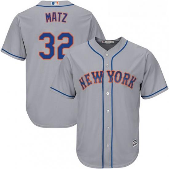 Youth Majestic New York Mets 32 Steven Matz Replica Grey Road Cool Base MLB Jersey