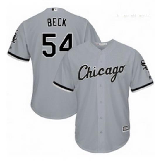 Youth Majestic Chicago White Sox 54 Chris Beck Authentic Grey Road Cool Base MLB Jersey
