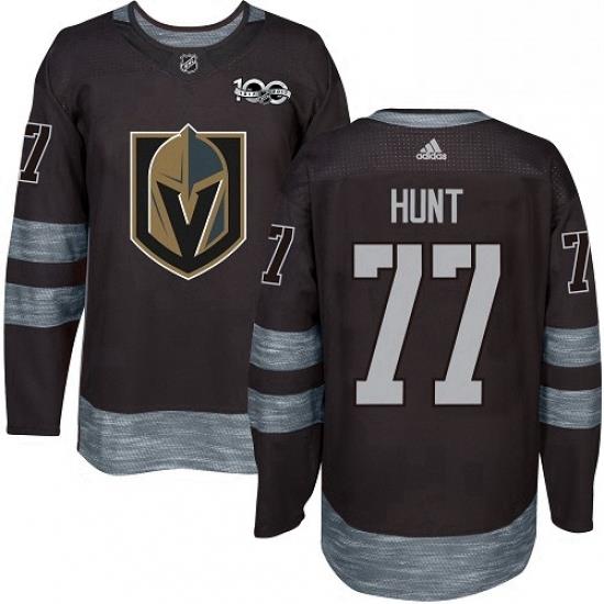Mens Adidas Vegas Golden Knights 77 Brad Hunt Authentic Black 1917 2017 100th Anniversary NHL Jersey
