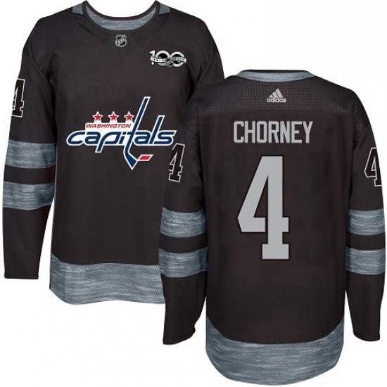 Mens Adidas Washington Capitals 4 Taylor Chorney Premier Black 1917 2017 100th Anniversary NHL Jersey