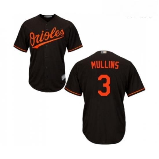Mens Baltimore Orioles 3 Cedric Mullins Replica Black Alternate Cool Base Baseball Jersey