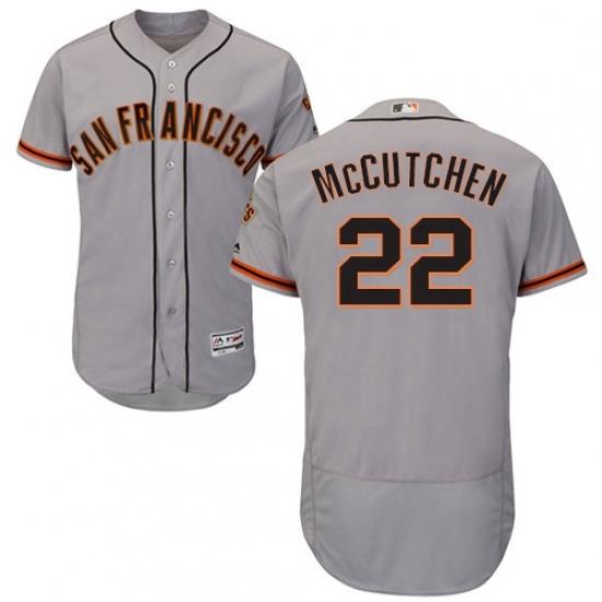 Mens Majestic San Francisco Giants 22 Andrew McCutchen Grey Road Flex Base Authentic Collection MLB Jersey