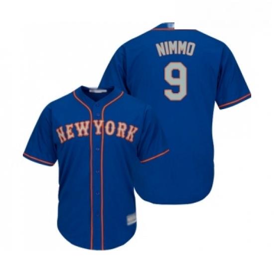 Youth New York Mets 9 Brandon Nimmo Authentic Royal Blue Alternate Road Cool Base Baseball Jersey