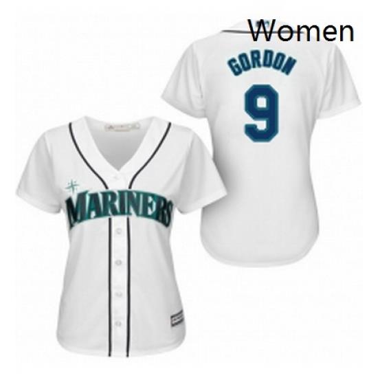 Womens Majestic Seattle Mariners 9 Dee Gordon Authentic White Home Cool Base MLB Jersey