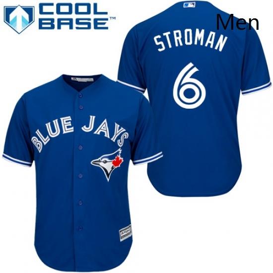 Mens Majestic Toronto Blue Jays 6 Marcus Stroman Replica Blue Alternate MLB Jersey