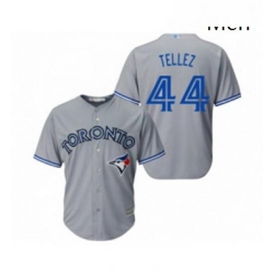 Mens Toronto Blue Jays 44 Rowdy Tellez Replica Grey Road Baseball Jersey
