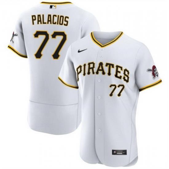 Men Pittsburgh Pirates 77 Joshua Palacios White Flex Base Stitched Baseball Jersey
