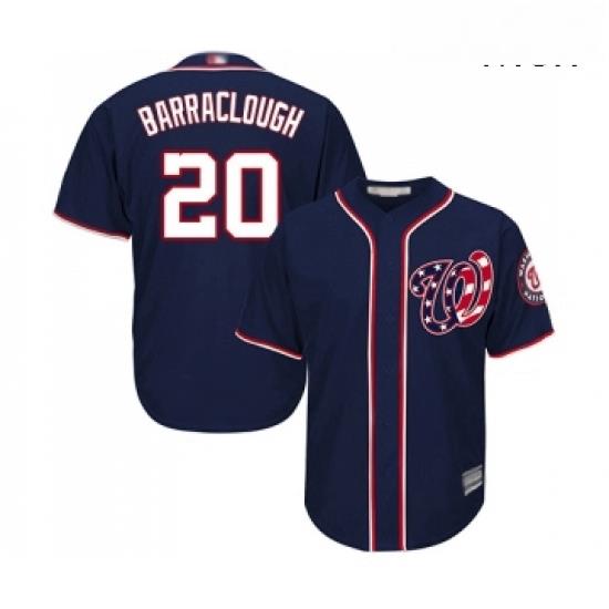 Mens Washington Nationals 20 Kyle Barraclough Replica Navy Blue Alternate 2 Cool Base Baseball Jersey