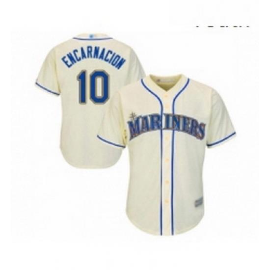Youth Seattle Mariners 10 Edwin Encarnacion Replica Cream Alternate Cool Base Baseball Jersey