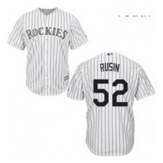 Youth Majestic Colorado Rockies 52 Chris Rusin Replica White Home Cool Base MLB Jersey