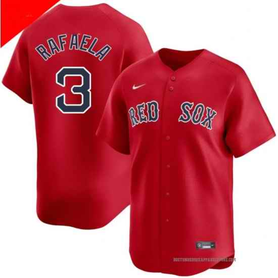 Men Nike Boston Red Sox #43 Ceddanne Rafaela Red Stitched Cool Base Jersey