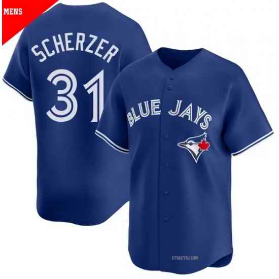 Men Toronto Blue Jays 31 Max Scherzer Royal Cool Base Stitched Baseball Jersey