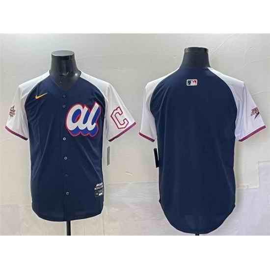 Men American League Cleveland Guardians Blank Navy Alternate 2025 All Star Edition Limited Stitched Baseball Jersey