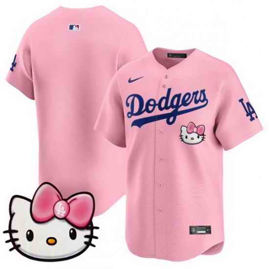 Men Los Angeles Dodgers Blank Pink 2025 Hello Kitty Vapor Limited Stitched Baseball Jersey
