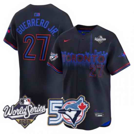 Men Women Youth Blue Jays 50th Patch 2025 World Series City Connect 27 Guerrero JR. Stitched Jersey