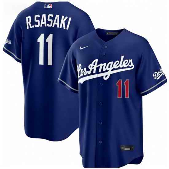 Men Los Angeles Dodgers Roki Sasaki 11 Blue 2026 Gold Collection Stadium Stitched Baseball Jersey