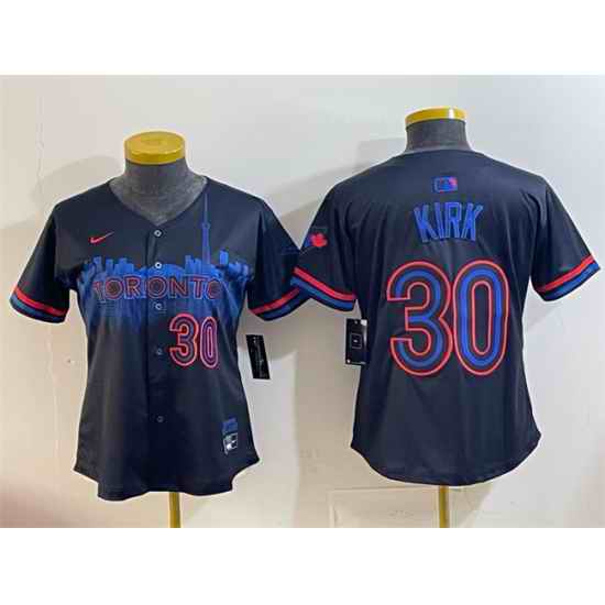 Women Toronto Blue Jays 30 Alejandro Kirk Navy 2024 City Connect Limited Stitched Baseball Jersey 28Run Small 29