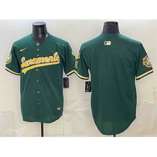 Men Oakland Athletics Blank 2026 Green Alternate Sacramento Celebrating 125 Years Vapor Limited Stitched Baseball Jersey