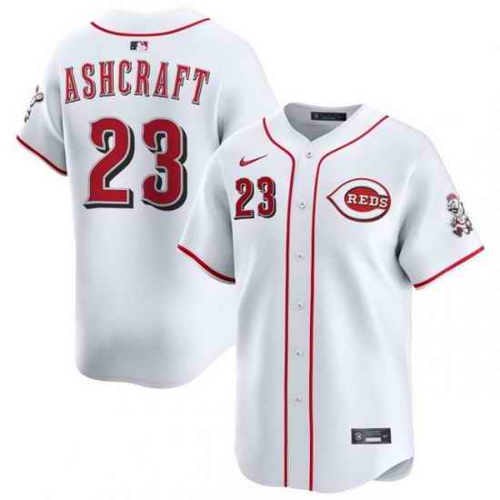 Men Cincinnati Reds Nike White Home Limited Custom Jersey Ashcraft Graham 23