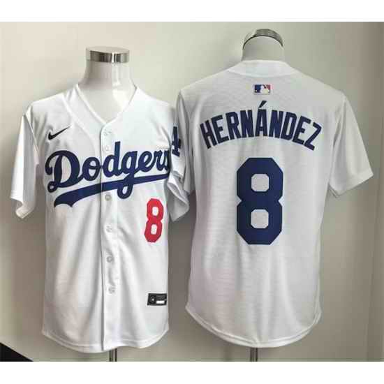 Men Los Angeles Dodgers 8 Enrique Hernandez WhiteLimited Stitched Baseball Jersey