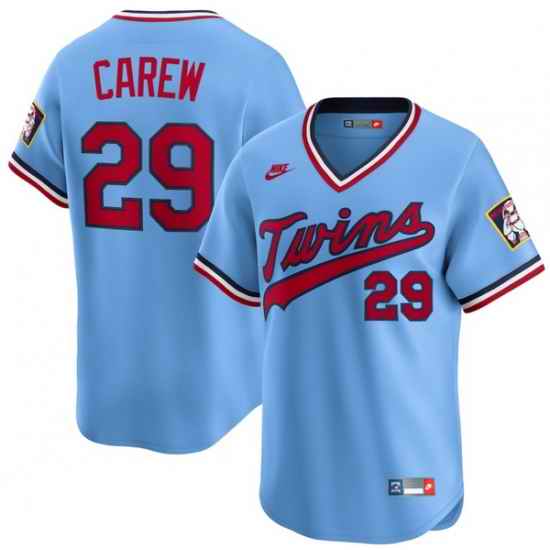 Men Minnesota Twins Rod Carew #29 Blue Flex Base Stitched jersey