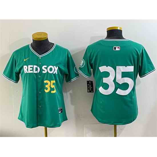 Women Boston Red Sox 35 Garrett Crochet Green 2025 City Connect Limited Stitched Baseball Jersey