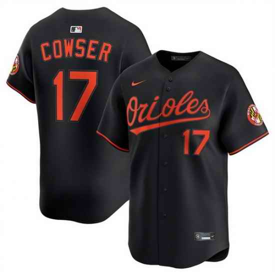 Men Baltimore Orioles 17 Colton Cowser Black 2025 Alternate Limited Stitched Baseball Jersey