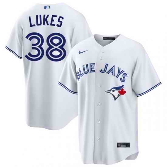 Men Toronto Blue Jays Nathan Lukes 38 White Home Limited Stitched Baseball Jersey